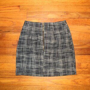 H&M Black & White Tweed Mini Skirt | Size 2 | Classic Lined Workwear Skirt